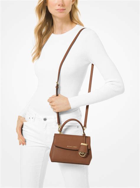 michael kors ava small leather crossbody satchel|Ava Small Patent Saffiano Leather Crossbody Satchel .